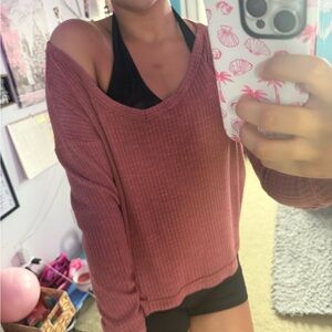 Cozy Pink Knit Sweater